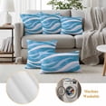 thumbnail image 6 of Blue Waves Outdoor Waterproof Pillow Covers, Ombre Sea Ripples Shabby Beach Decorative Square Throw Pillowcase Sofa Cushion Sham for Patio/Couch/Chair, 24"x24" 2 Pack, 6 of 8