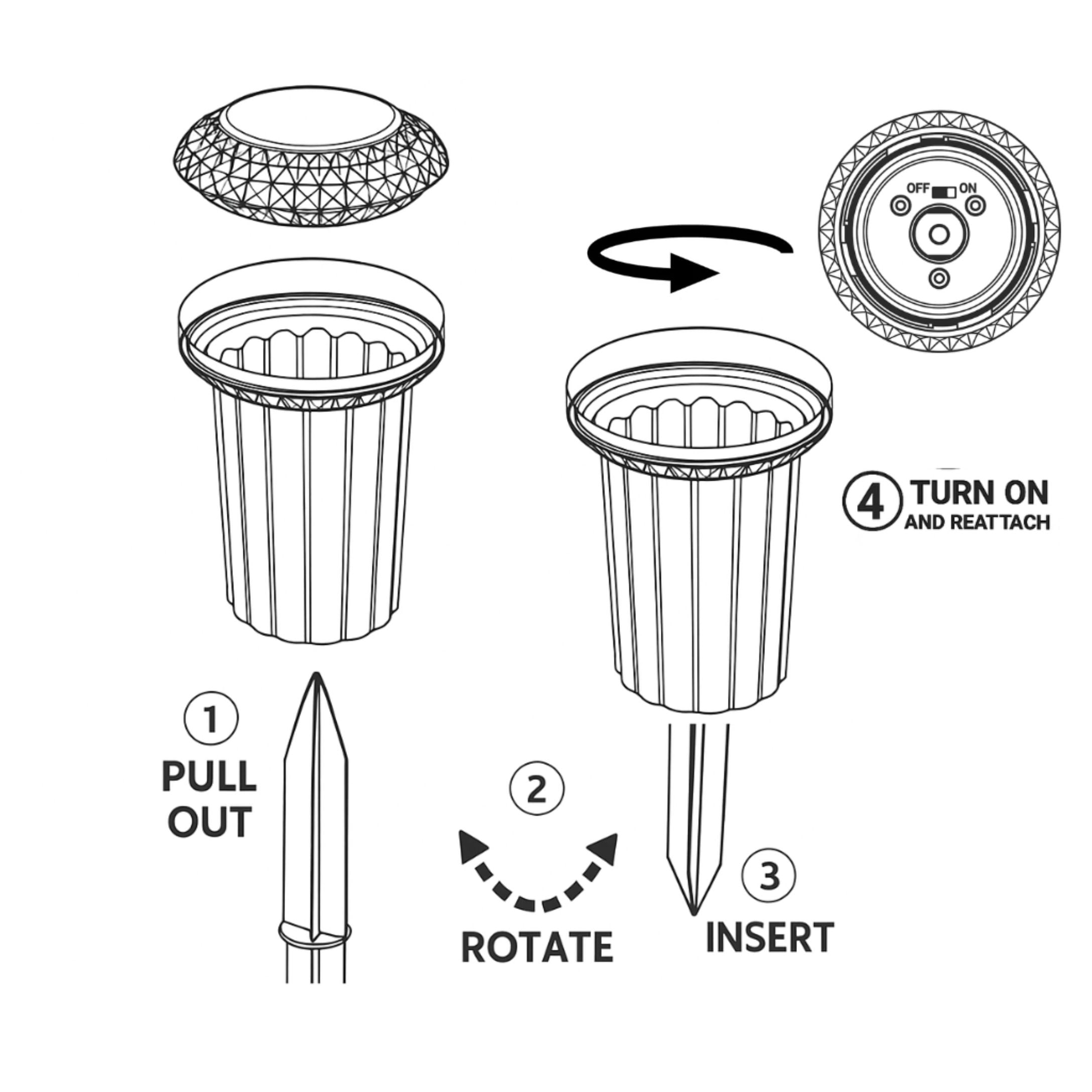 Mainstays Diamond Stainless Steel Solar Powered Mini Bollard Path Light, 6 Pack