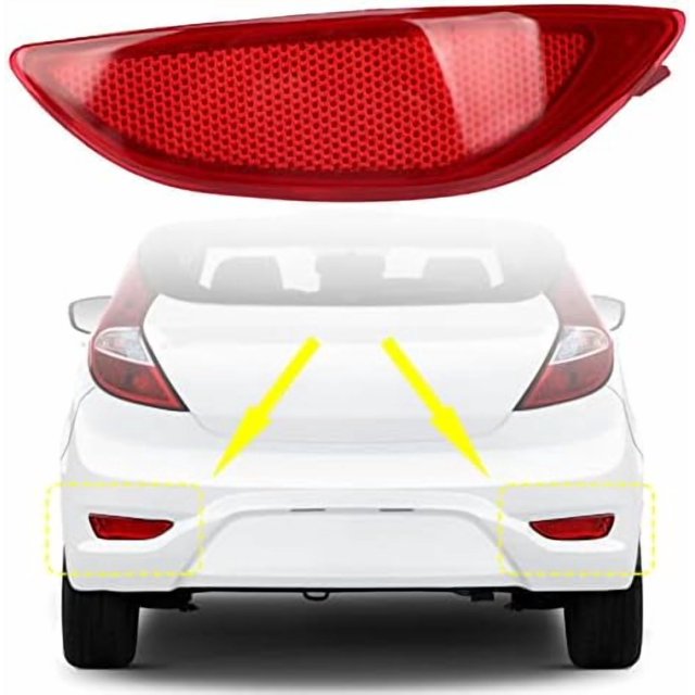 ZOUSSIQI Rear Bumper Night Reflector Rear Bumper Reflector Red Warning Waterproof Shock Resistant Replacement for Hyundai Accent LE SE (Right 924061R000) CA919-64797
