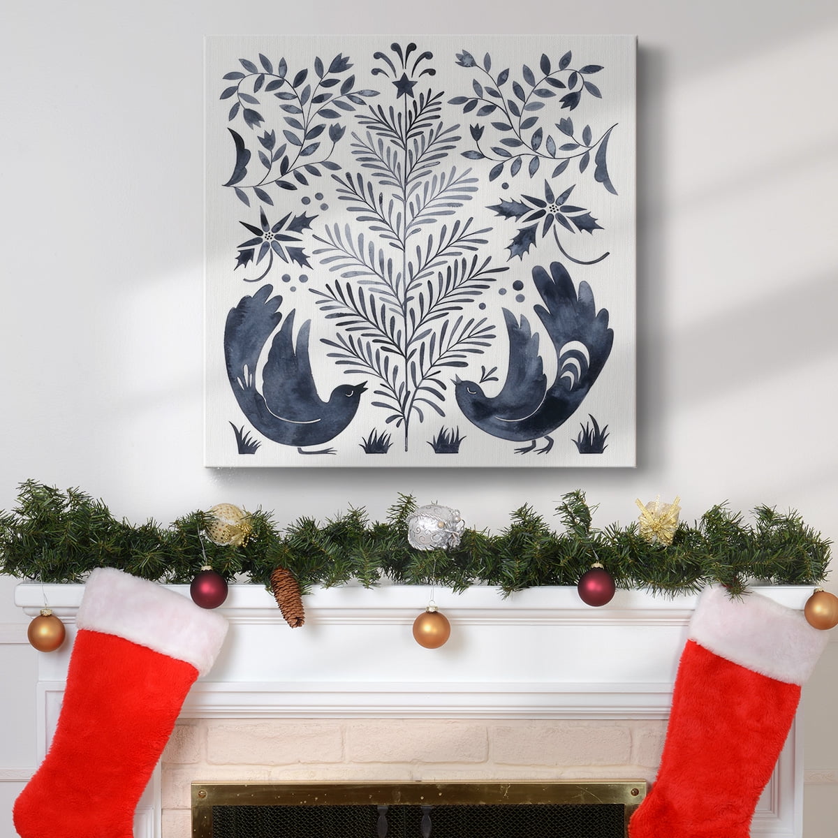 Otomi Inspired Christmas III- Gallery Wrapped Canvas