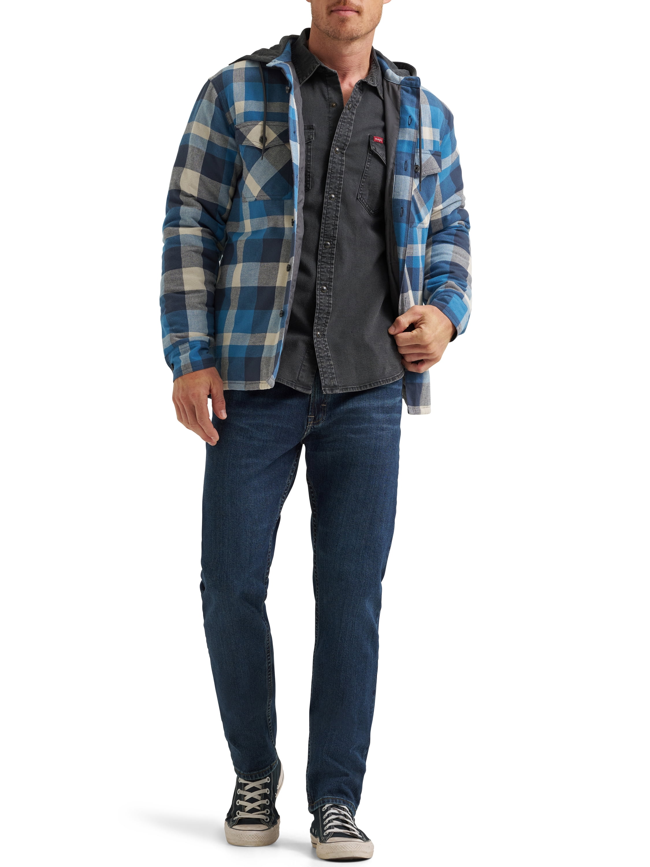 Wrangler® Men's and Big Men's Heavyweight Hooded Shirt Jacket, Sizes S-5XL