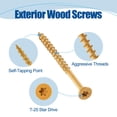 thumbnail image 4 of ANCHOREASE Vis en Bois #8&times;2 Pouces, 300 Pcs, Vis de Plateau, Résistantes à la Rouille, Enduites d'Époxy pour l'Extérieur, Vis de Plateau d'Extérieur, Vis de Plateau Tête d'Entraînement Torx/Star,, 4 of 7