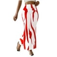 thumbnail image 2 of Aueoeo Womens Maxi Skirt Casual Flowy Elastic High Waist Long Skirts Graphic Printed Skirts Warp Pencil Skirts with Pockets, 2 of 8