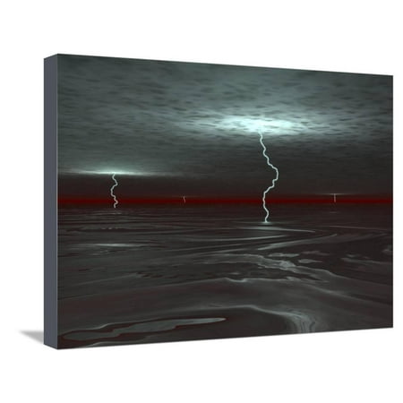 A View Below the Gas Clouds of Jupiter's Atmosphere, across a Sea of Liquid Hydrogen Stretched Canvas Print Wall Art By Stocktrek