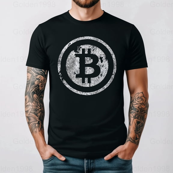 Vintage Bitcoin Cryptocurrency Graphic Design Style Retro Digital Graphic,for men & women up to 5XL