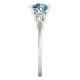 thumbnail image 3 of 2 ct Round Cut Blue Moissanite 3 Stone 18K White Gold Womens Engagement Ring, 3 of 5