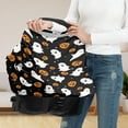 thumbnail image 6 of Renewold Halloween Ghost Pumpkin Star Stretchy Baby Car Seat Covers Carseat Canopy, Baby Breastfeeding Stroller High Chair Shopping Cart Cover, 6 of 7