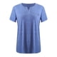 thumbnail image 4 of Qucoqpe - Blusas de verano para mujer, tallas grandes, moda informal, cuello en V, manga corta, estampado de color liso, blusa holgada, en liquidación, 4 of 4