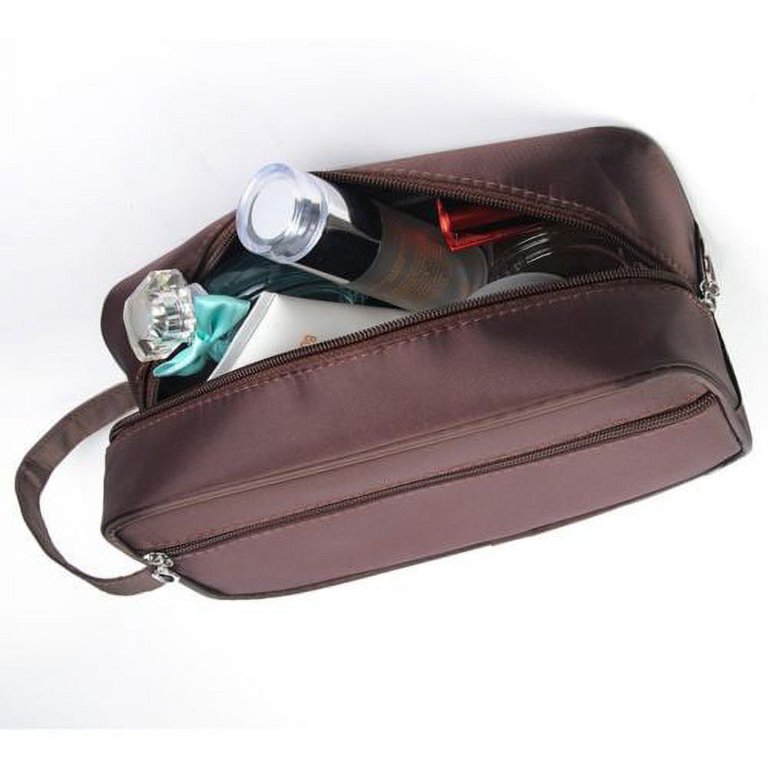 Leather Shaving Bag for Men, Mens PU Leather Toiletry Bag, Leather