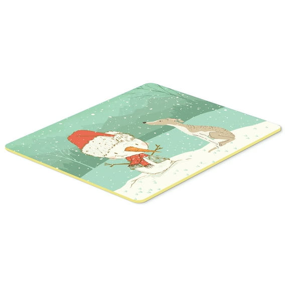 Whippet Snowman Christmas Kitchen or Bath Mat 24x36