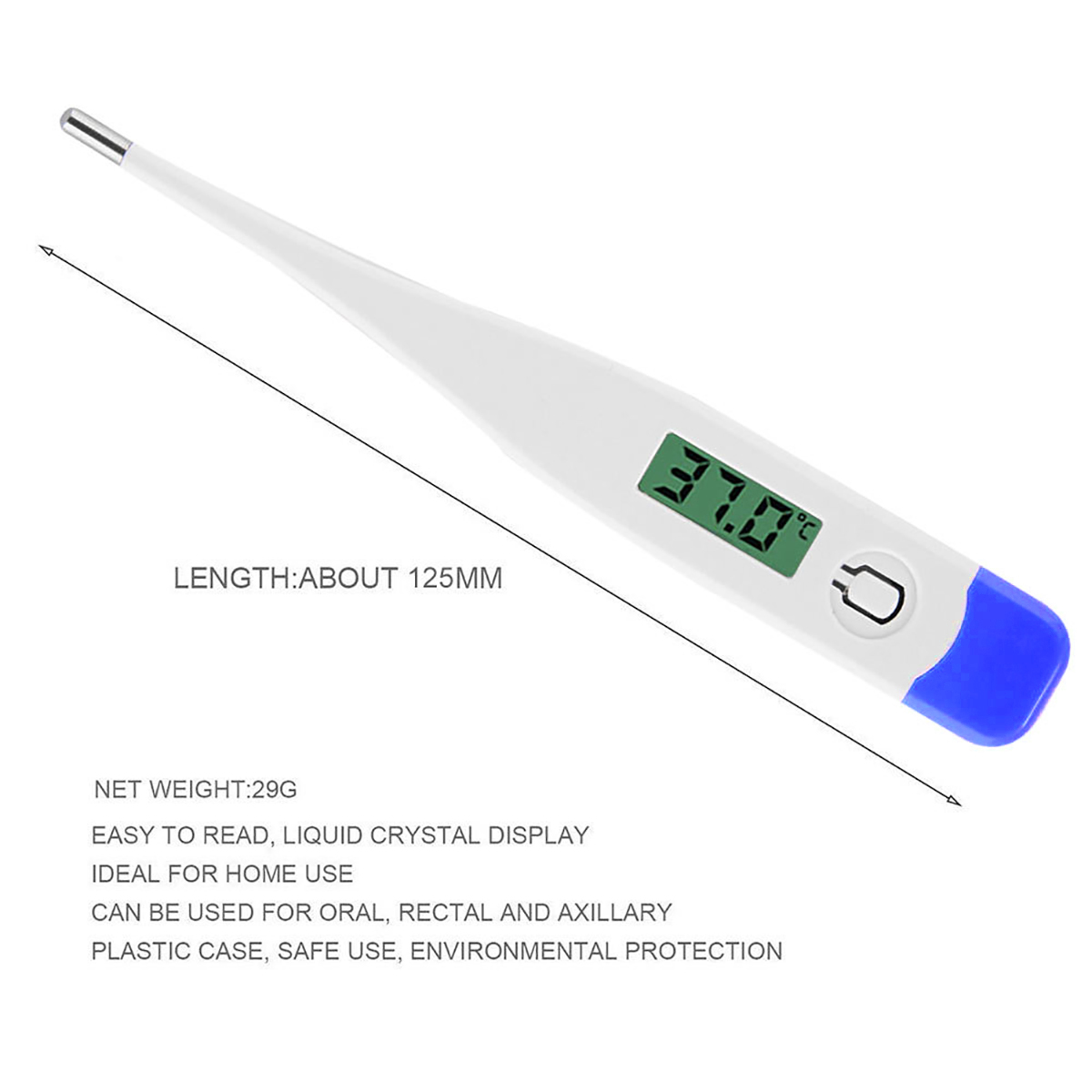 Electronic Thermometer Digital Accurate LCD Screen Display Ears Oral