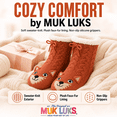 thumbnail image 2 of Girls Cabin Socks, Soft Sole Sweater Knit with Non-Slip Silicone Grippers, RUST, M/L, 2 of 9