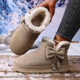 thumbnail image 3 of WAVSUF Women's Fleece Winter Boots Soft Sole Wide Width Anti Slip Winter Snow Flat Ankle Boots Brown 10, 3 of 9