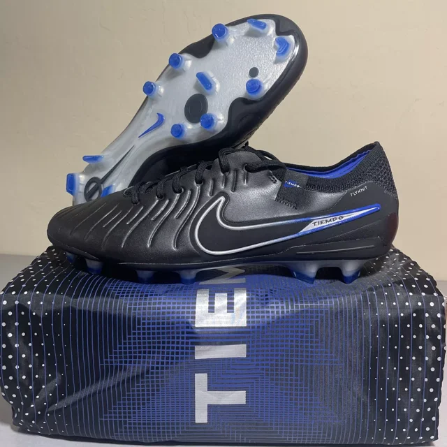 N I-K-E Tiempo Legend 10 Elite FG "Shadow Pack" Black Mens Size 10.5 (DV4328-040)