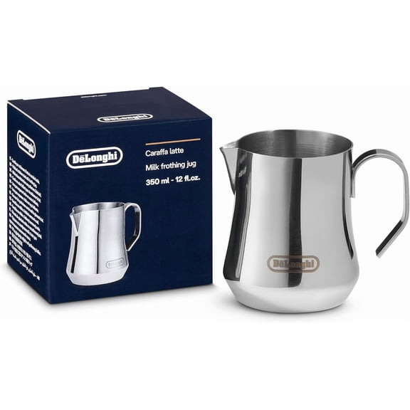 De'Longhi DLSC060 Milk Frothing Pitcher, 12 oz, Stainless Steel