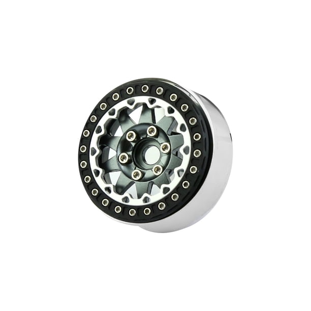 Ounissouiy Llantas de buje para coche teledirigido de Metal Rock Crawler, bujes de rueda duraderos resistentes al desgaste, regalos, accesorios de juguetes Kits de construcción modelo Plata Ounissouiy FN011844-03