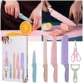 thumbnail image 2 of Juego de 6 utensilios de cocina y cuchillos de cerámica de color pastel, 2 of 6