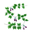thumbnail image 1 of GROWTH TANK Artificial Flower Greenery Rattan Hanging Plant Fake Rattan for Home Wedding Eggplant, 1 of 9