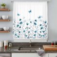 thumbnail image 5 of Turquoise Floral Butterfly Sheer Curtains 72 Inches Long, Spring Rustic Botanical Flowers Light Filering Curtains, Breathable Simi Curtain Privacy Drapes for Living Room Bedroom Window Treatment, 5 of 9