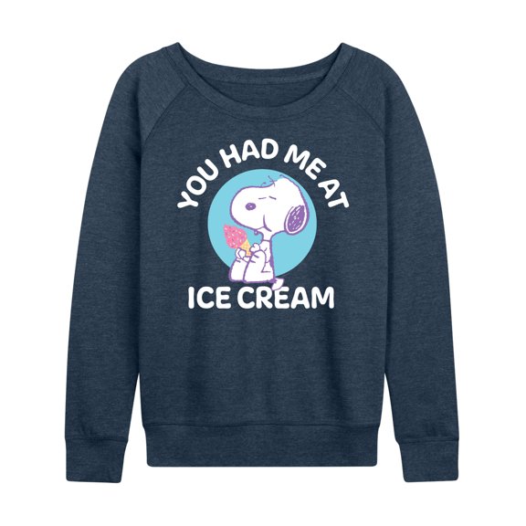 Peanuts - You Had Me At Ice Cream - Women's Lightweight French Terry Long Sleeve Shirt