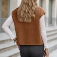 thumbnail image 3 of TIANZEN Knit Zip Front Vest Sleeveless Oversized Outerwear With Side Pockets Casual Layering Cardigan Two Vest Denim Vest Sweater Sleeves Juniors Flannel Vest, 3 of 5