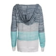 thumbnail image 4 of Women Casual Sweater Rib Knitted Long Sleeve Loose Fitting Pullover Hooded Drawstring Sweater, 4 of 6