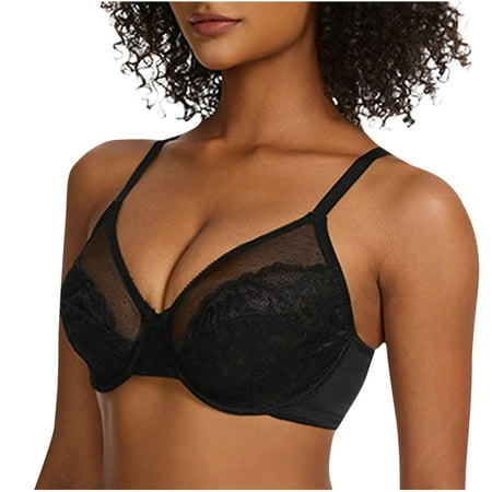 FAHXNVB Women s Push Up Lace Bra Underwire Comfortable Wireless Bras Support Padded Plunge Full Coverage Wireless Bras