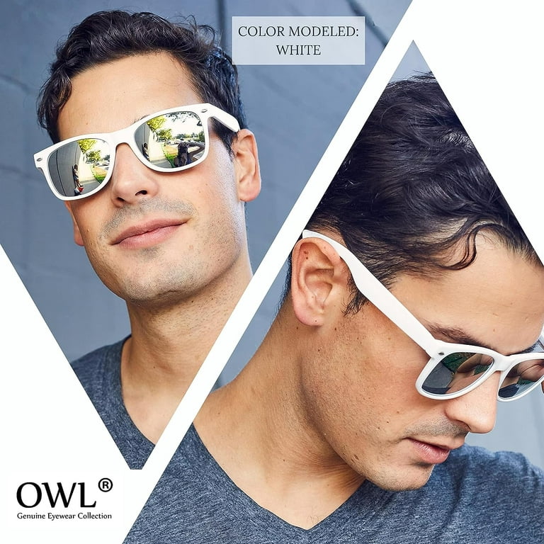 OWL Mirrored Square Sunglasses Womens Mens UV400 Protection Purple  Sunglasses Bulk (10 Pack)
