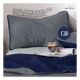 thumbnail image 3 of Edredón Ligero Real Textil + 2 Fundas de Almohada, Juego de Colcha King Size, Color Azul Marino/Gris Oscuro, 3 of 7