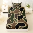 thumbnail image 3 of Feelyou Plane Camo Print Twin Sheet Sets for Kids, Rustic Camouflage Bedding for Kids, Green, 3pcs, 3 of 5