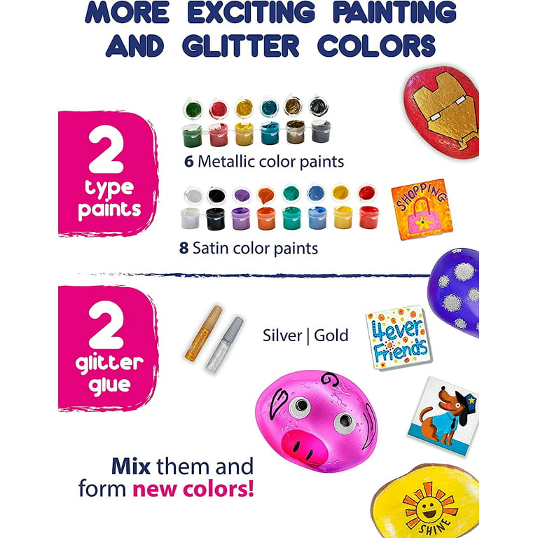 Lil-Gen Lil Gen Rock Painting Kit for Kids and Mini Ceramic Tile Painting  Kit - Arts and Crafts for Kids Ages 6-12 - DIY Craft Kits for