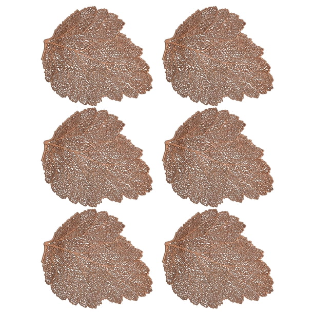 Monstrate 6 unids/set de platos redondos hechos de PVC de calidad alimentaria para de comedor alta protección fácil de limpiar antideslizante Mostrada bronce