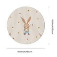 thumbnail image 4 of Eveokoki Easter Round Tablecloth 60 inch Diameter Cute Rabbit Holding Easter Egg With Bee Table Cloths Spill Proof Wrinkle Table Cloth for Kitchen Dining Decoration Holiday Parties, 4 of 5