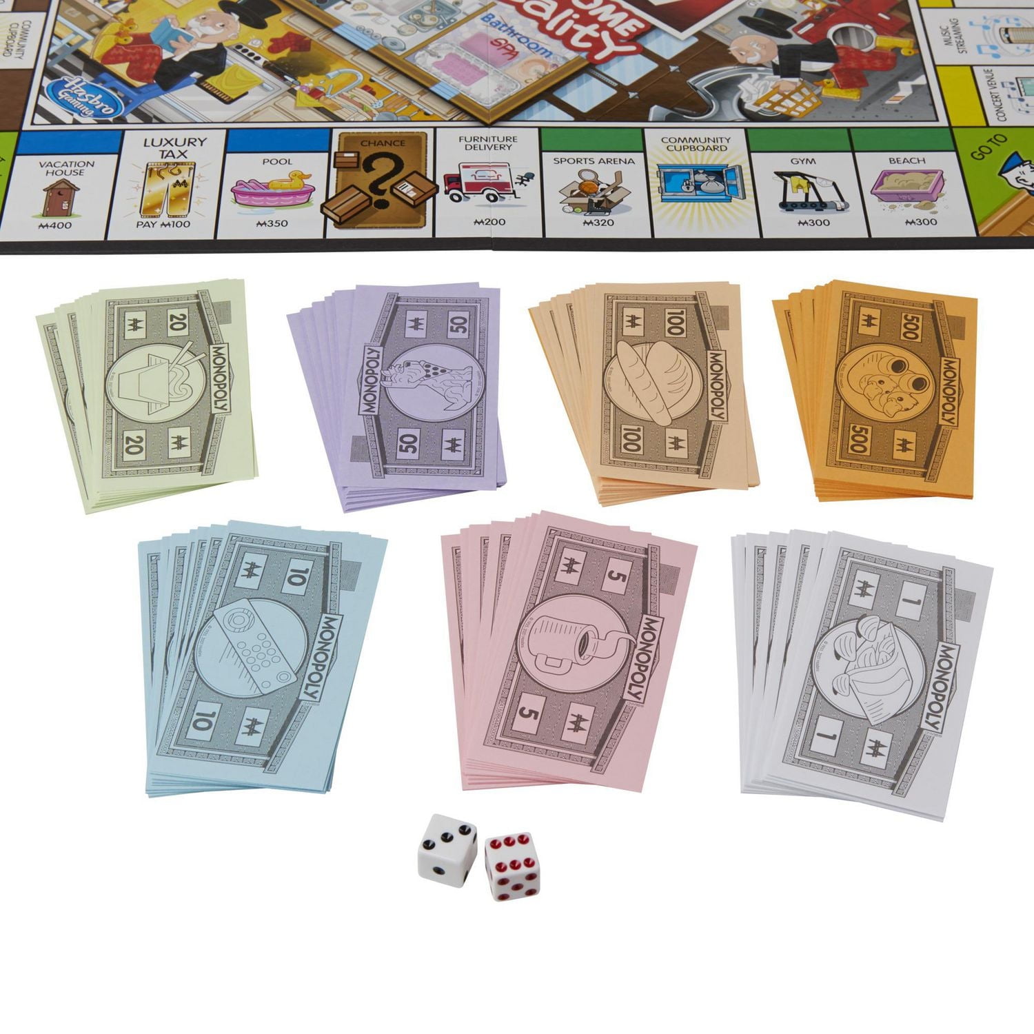 Monopoly : édition At Home Reality, jeu de plateau classique pour la famille