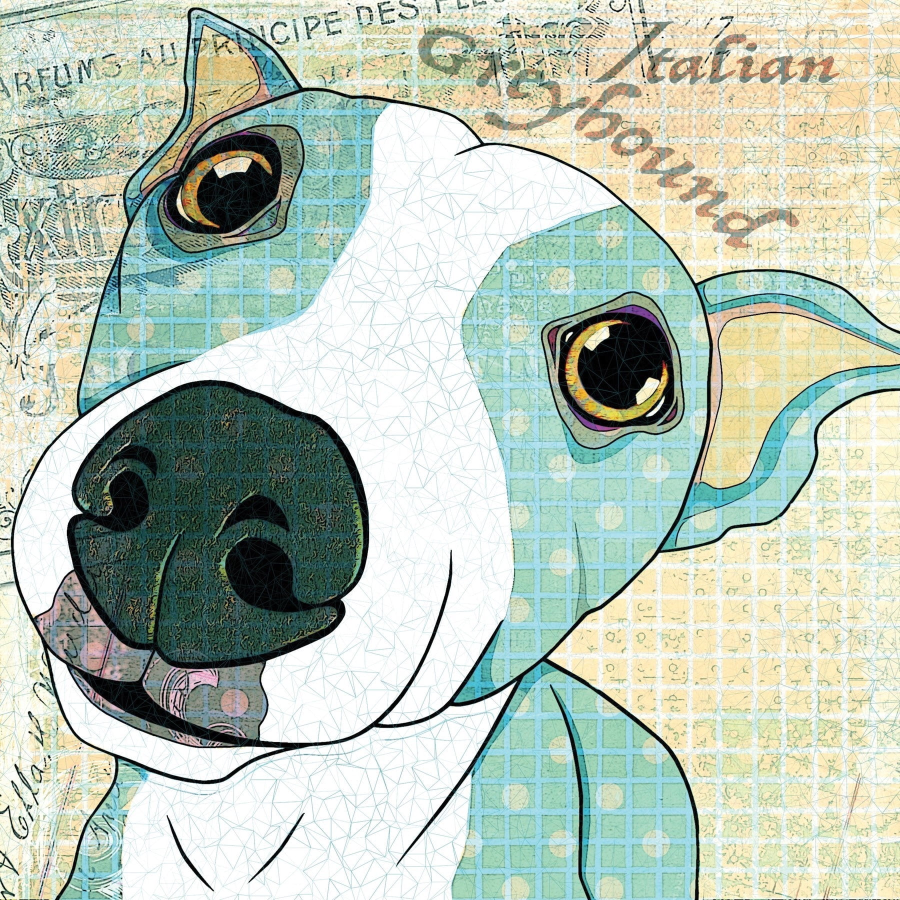 Marmont Hill "Italian Greyhound" by Stephanie Gerace Painting Print on Wrapped Canvas