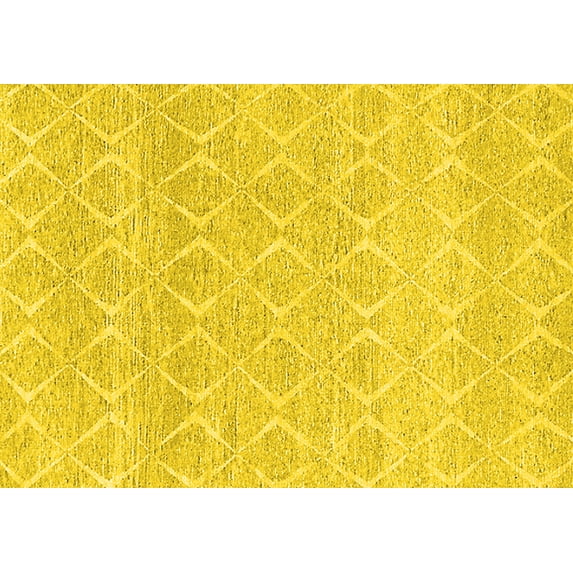 Ahgly Company Indoor Rectangle Solid Yellow Modern Area Rugs, 5' x 7'