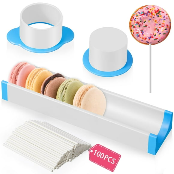 WJCA Round Cake Pop Maker Set with Pusher and Tray, Includes 100 Sticks for Homemade Baking Treats, Ideal for Parties and Enthusiast