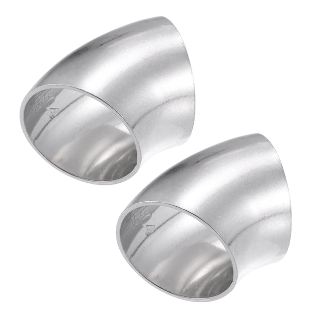 2uds OD 1.5" 45 Grados Inoxidable Acero Curva Tubo Escape Codo Tubo