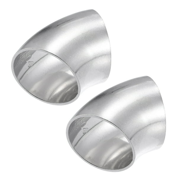 2uds OD 1.5" 45 Grados Inoxidable Acero Curva Tubo Escape Codo Tubo