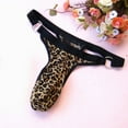 thumbnail image 3 of Men's Low Rise T Back G-String Thong with Animal Dots Print Bulge Pouches Lingerie Briefs Male Jockstrap Underwear, 3 of 7