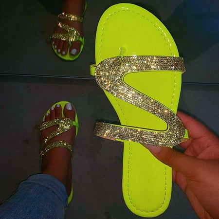 

BRISEZZS Women s Slide Sandals- Plus Solid Open Toe Roman New Style Casual Retro Summer Flat Slide Sandals #925 Green-41