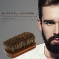 thumbnail image 3 of Men's Beard Brush Natural Horse Hair Mustache Shaving Brush Facial Hair Brush Wooden Handle, 3 of 4