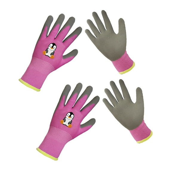 2 Pairs Kids Gardening Gloves, Kids Garden Work Cartoon Pattern Gloves, Riding Protective Gloves