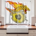 thumbnail image 2 of Ambesonne Dragon Kitchen Curtains, Creature Hero, 55"x45", Marigold Pistachio Green, 2 of 3