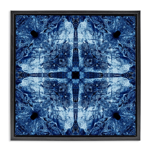 Stupell Industries Bohemian Modern Mosaic Pattern Black Floating Frame Canvas Art, 18 x 18, by El Perkin