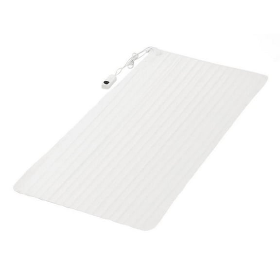 Pemberly Row Polyester Fiber Electric Heated Twin Size Blanket in White