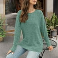 thumbnail image 6 of FAIWAD Sweaters for Women Crew Neck Long Sleeve Knitted Tunic Tops Dressy Casual Blouses, 6 of 8