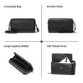 thumbnail image 6 of FALAN MULE Crossbody Bags for Women Small Leather Cell Phone Wallet Wristlet Purse with Zip Around 2 Strap, 6 of 7