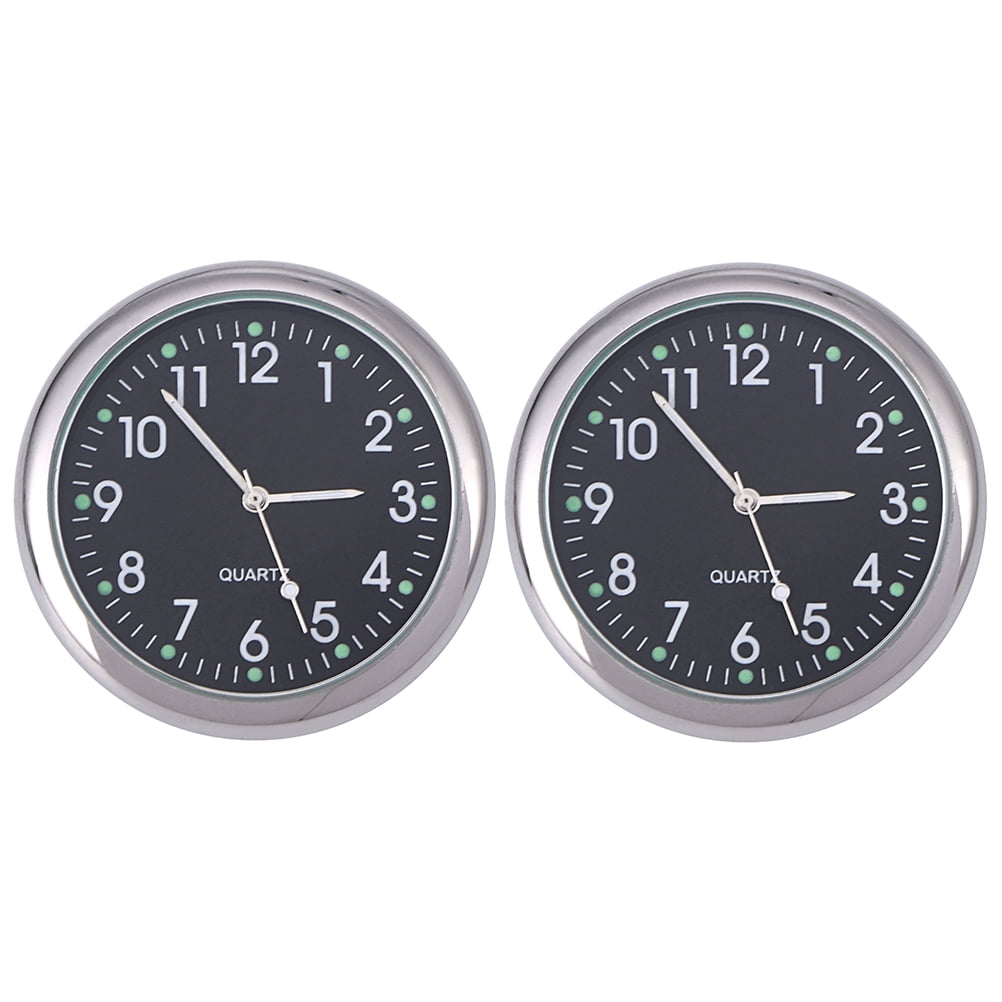 2pcs Useful Car Clock Dashboard Luminous Clock Adhesive Vehiclemounted