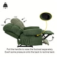 thumbnail image 5 of Recliner Chair, PAPROOS Reclining Chair with 2 Side Pockets, Plush Cloud Home Theater Recliner with with Fixed Base, Manual Recliner for Adults for Living Room Bedroom, Army Green, 5 of 9